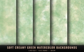 Soft Creamy Green Watercolor Backgrounds