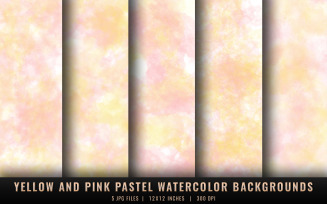 Yellow and Pink Pastel Watercolor Backgrounds