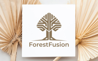 Minimalist Tree Logo Template for Organic and Natural Brand Identity