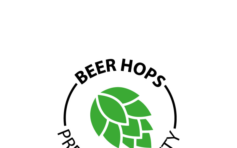 Hop icon vector beer cone pine illustration leaf art bud green decoration. Logo Template