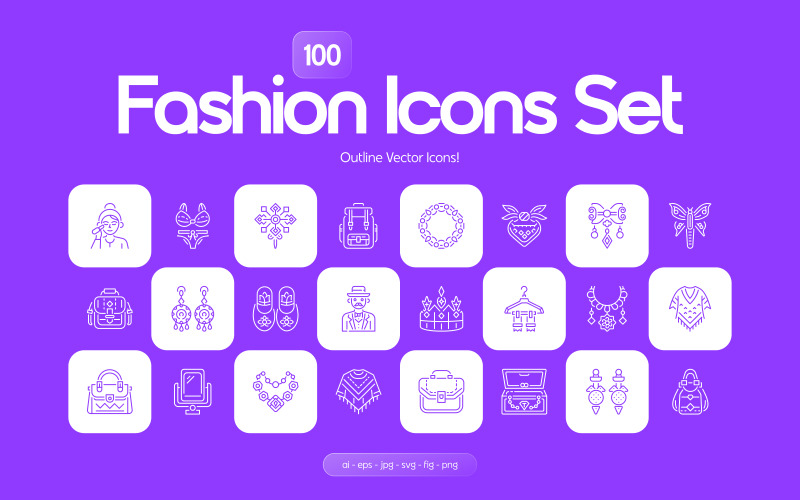 Modern Fashion Line Icons Set Icon Set