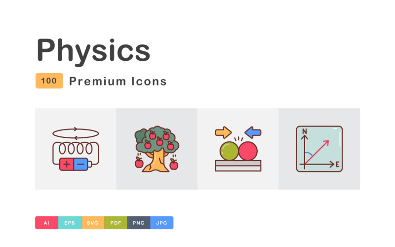 Physics Filled Icons Pack Icon Set