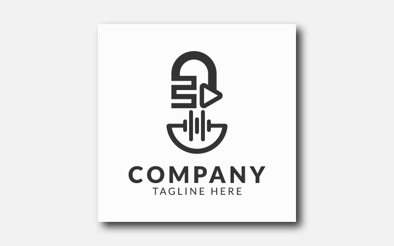 Podcast logo template design. Logo Template