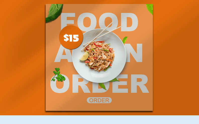 FREE Social Media Post Template for Food Ordering Services