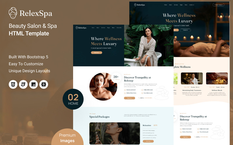 Relexspa - Beauty Salon & Spa HTML Template Website Template
