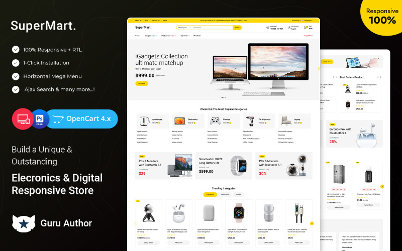 SuperMart - Mega Shop Multipurpose Responsive OpenCart Theme OpenCart Template