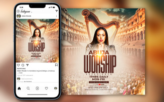 Worship church flyer template PSD