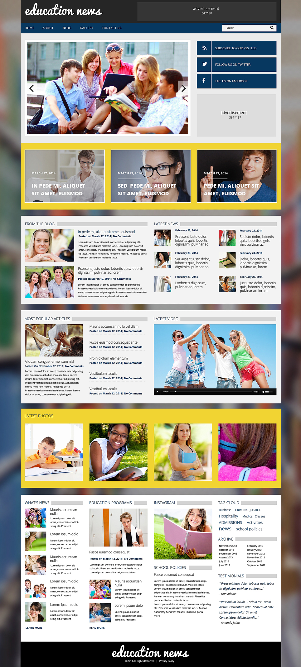 Education Responsive WordPress Theme New Screenshots BIG