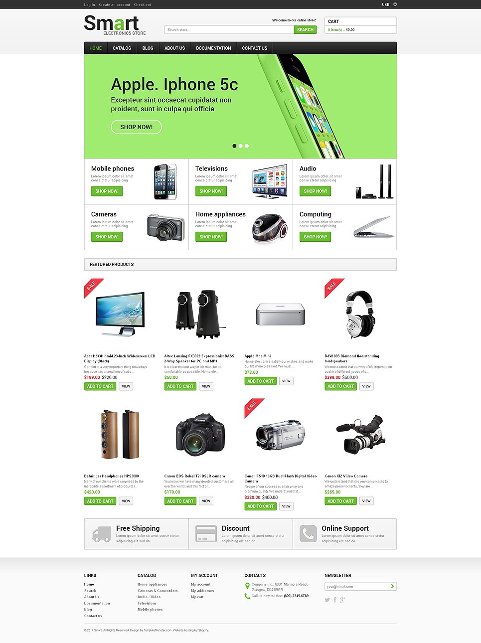 Electronics Store Responsive Shopify Theme #48792