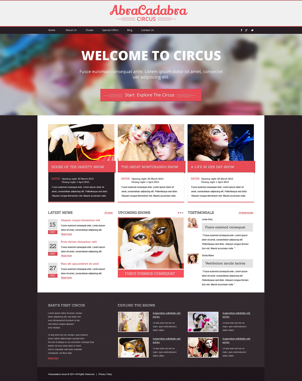 Entertainmnet Drupal Template New Screenshots BIG