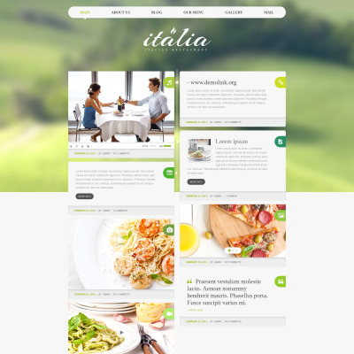 Thème WordPress adaptatif  pour restaurant italien
