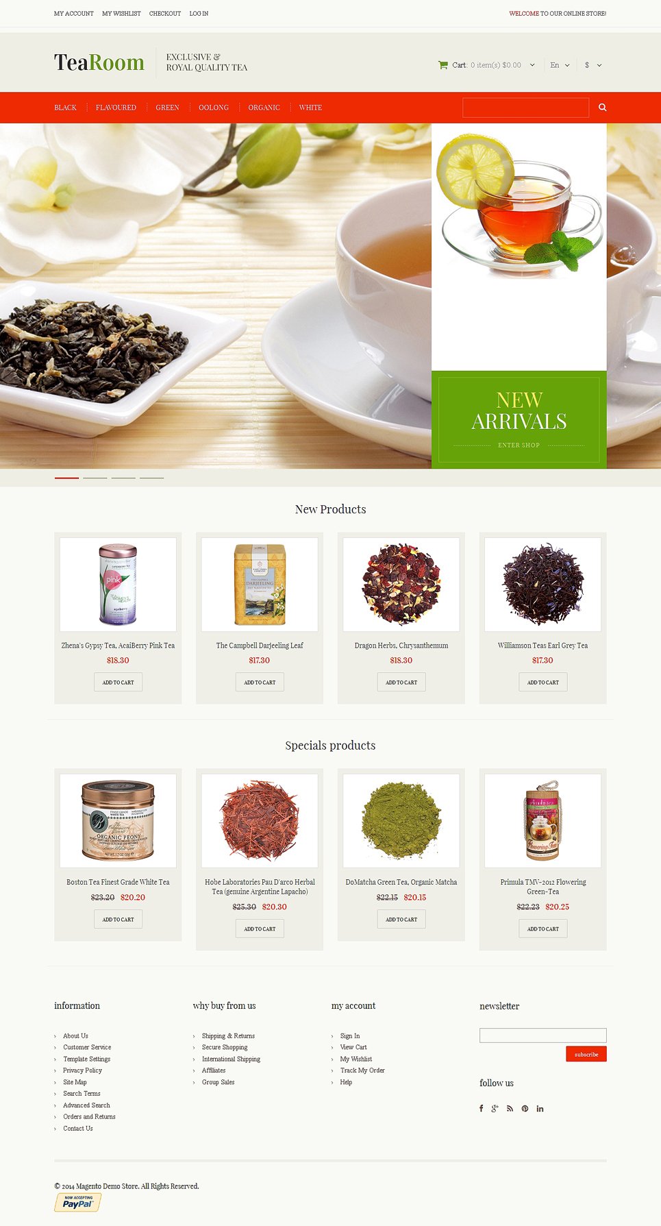 Quality Tea Magento Theme New Screenshots BIG