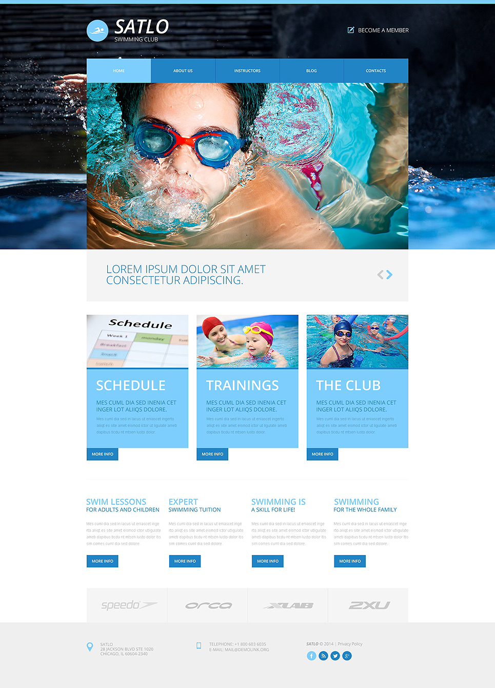 Swimming Responsive Website Template New Screenshots BIG