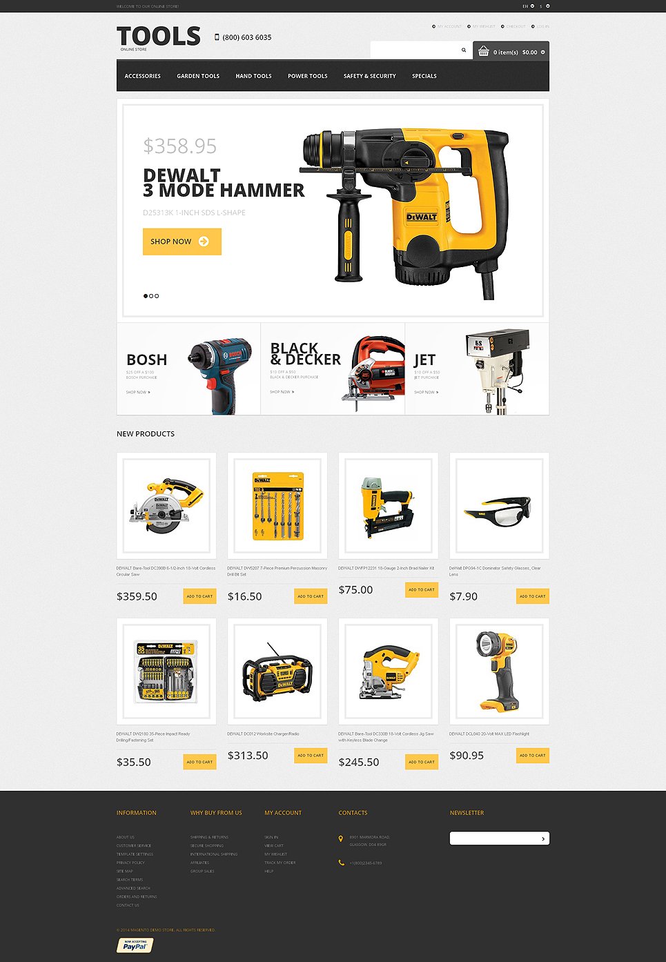 Tools & Equipment Responsive Magento Theme New Screenshots BIG