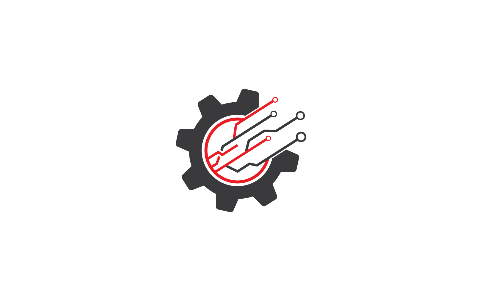 Circuit tech elementen logo vector sjabloon