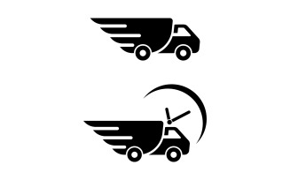 Fast shipping delivery truck flat vector icon design template.v1