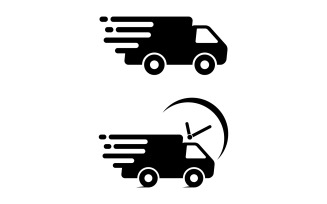 Fast shipping delivery truck flat vector icon design template.v2