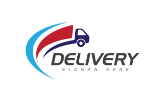 Fast shipping delivery truck flat vector icon design template.v3