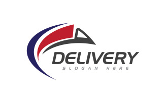 Fast shipping delivery truck flat vector icon design template.v4