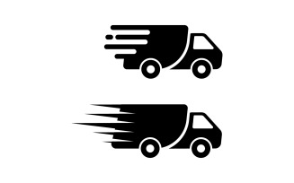 Fast shipping delivery truck flat vector icon design template.v5