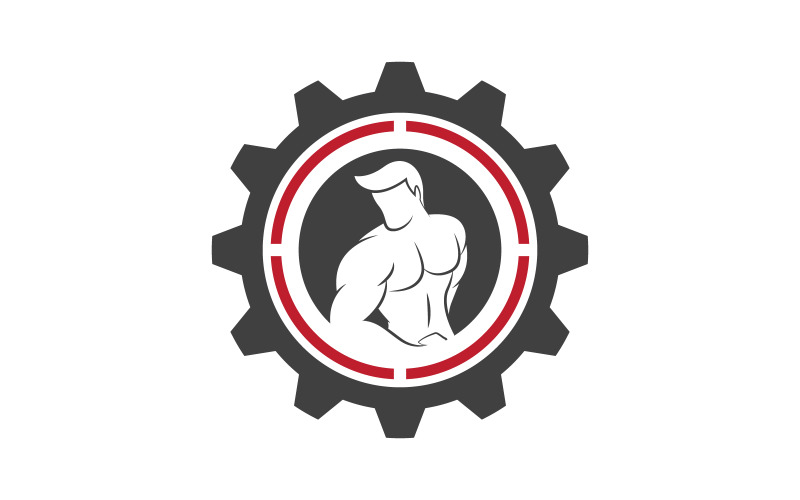 Fitness Sport Label, Gym Badge, Fitness Logo Design v.1 Illustration