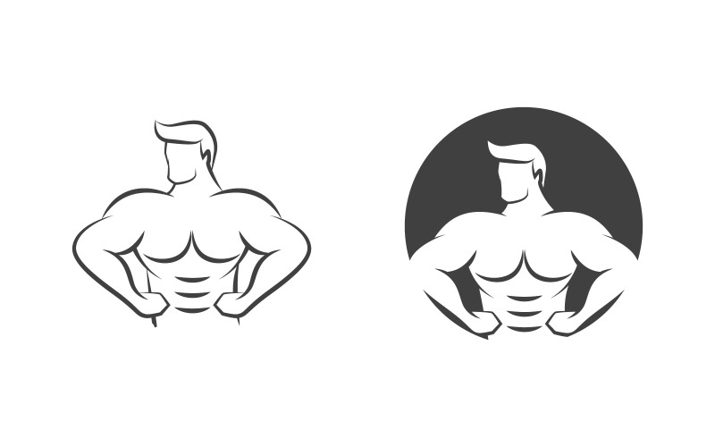 Fitness Sport Label, Gym Badge, Fitness Logo Design v.2 Illustration