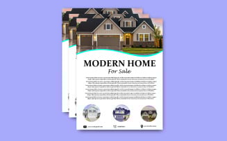 Modern Home Sale Flyer Design For PSD Mockup Template