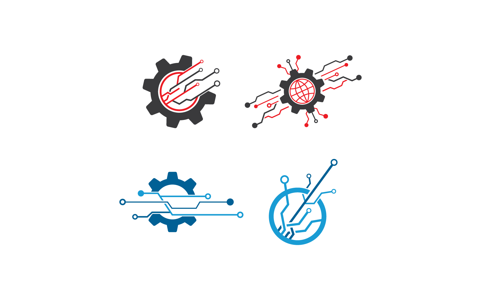 Szablon ilustracji logo elementów technologii obwodu