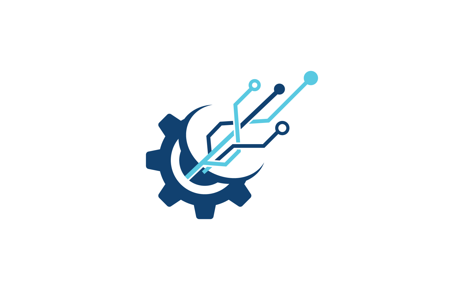Szablon logo płaskiego projektu Circuit Tech Elements