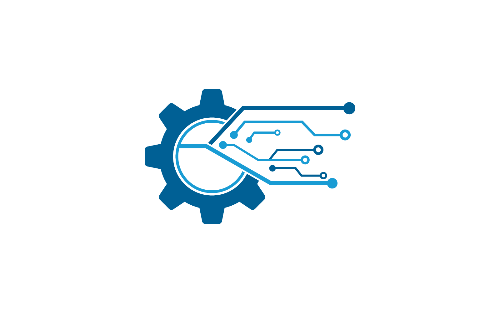 Szablon płaskiego projektu logo Circuit Tech Elements