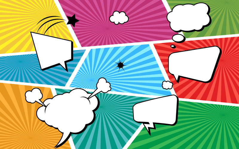 Comic Book Pop art Design Element Vector Illustration v.5