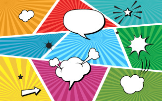 Comic Book Pop art Design Element Vector Illustration v.6