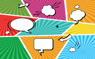 Comic Book Pop art Design Element Vector Illustration v.7