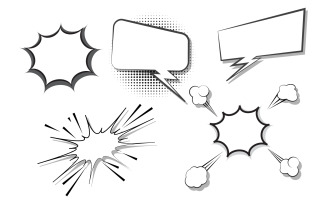 Comic Book Pop art style Design Element Vector Illustration v.7