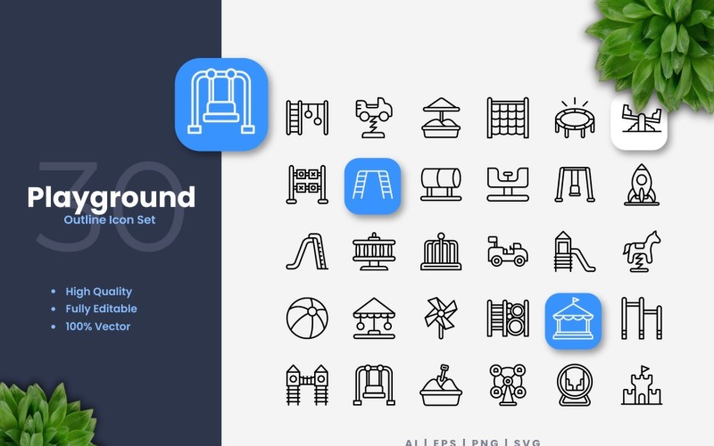 30 Playground Icon Collection Icon Set