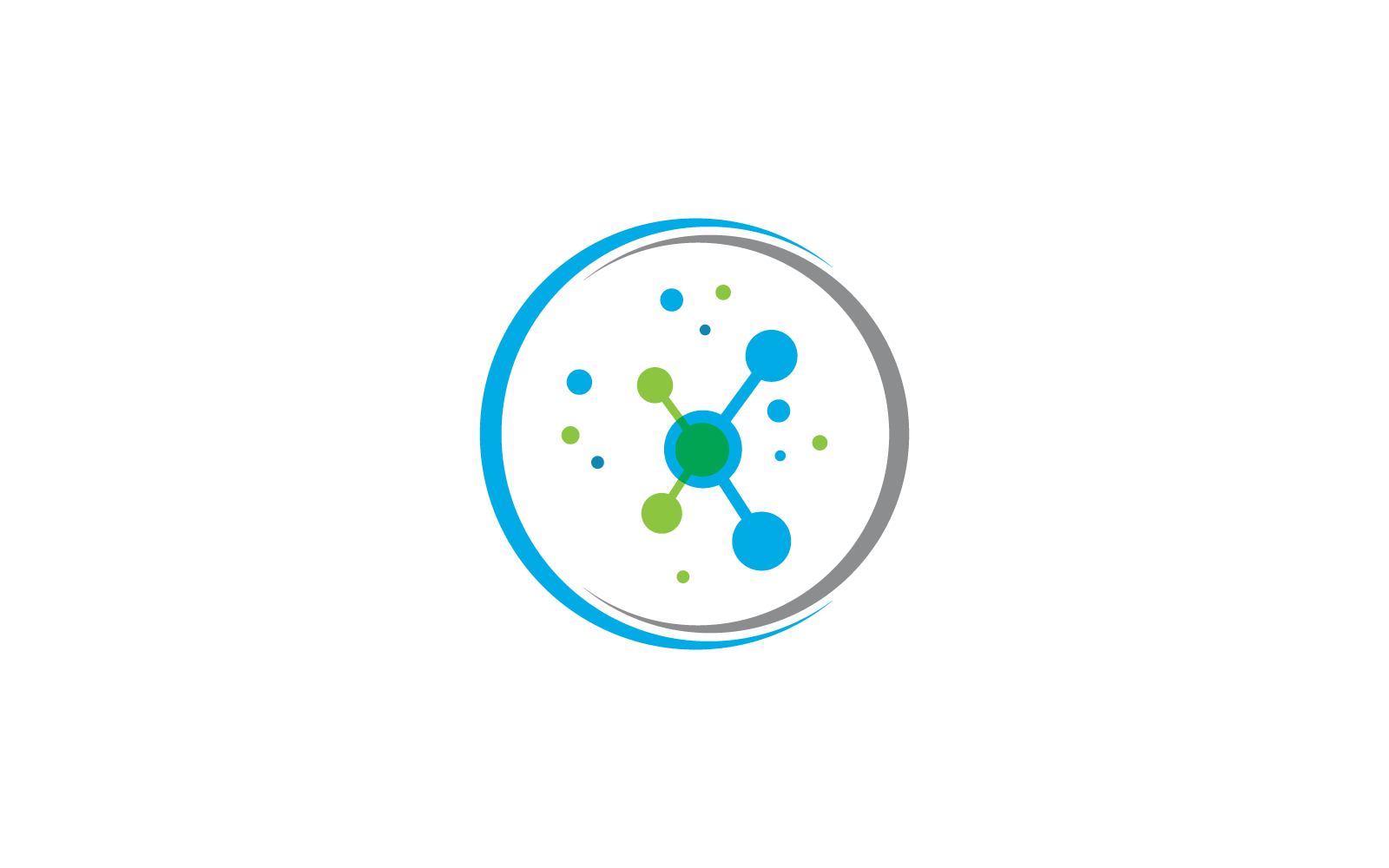 Molecule design illustration vector logo template