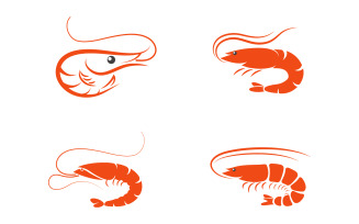 seafood Shrimp vector icon illustration design template v.1
