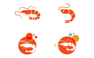 seafood Shrimp vector icon illustration design template v.2