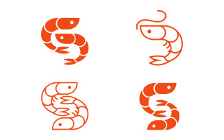 seafood Shrimp vector icon illustration design template v.3