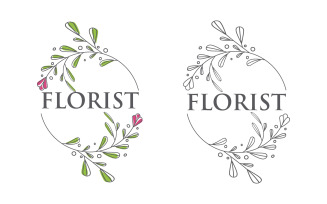 Beauty florist vector icon logo design template v.17