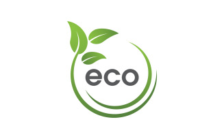 Bio eco Tree leaf ecology nature element illustration v.1