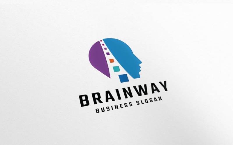 Digital Brain Way Pro Logo Logo Template