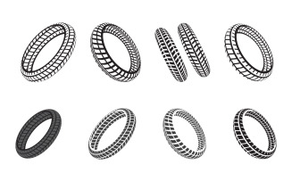 Tire vehicle vector icon logo illustration design template v.12