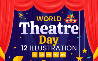 12 World Theatre Day Design Illustration