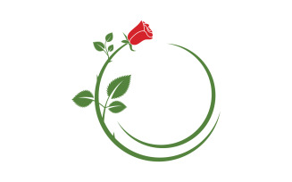 Beauty florist rose flower illustration logo design template v.6