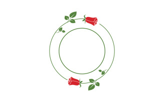 Beauty florist rose flower illustration logo design template v.7