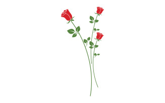 Beauty florist rose flower illustration logo design template v.8