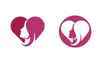 Beauty Woman face silhouette character illustration v.1