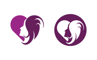Beauty Woman face silhouette character illustration v.2