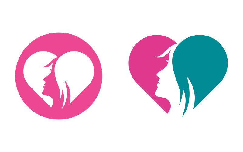 Beauty Woman face silhouette character illustration v.3 Illustration